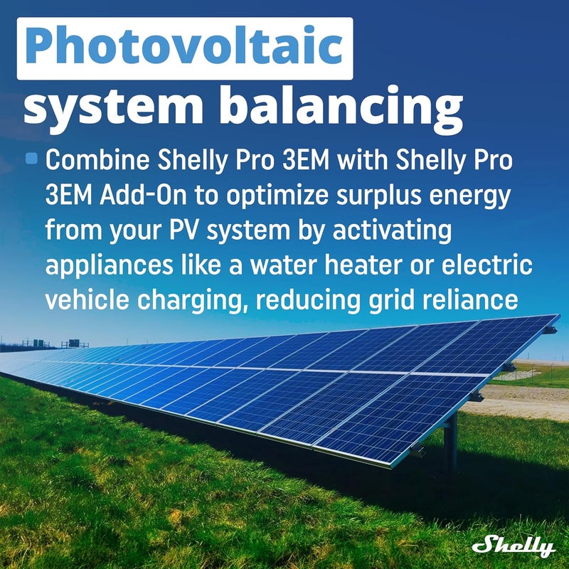 Shelly Pro 3EM Switch Add-On | Add-On Pro 3EM Dry Contacts DIN Rail Mounting | Home Automation | iOS Android app | No Hub Required | Solar Panels | Wind Turbines - Image 5